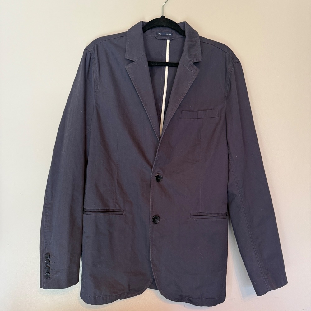 GAP Men's Navy Blue Cotton‎ Casual Blazer Jacket Classic Preppy Size L/XL